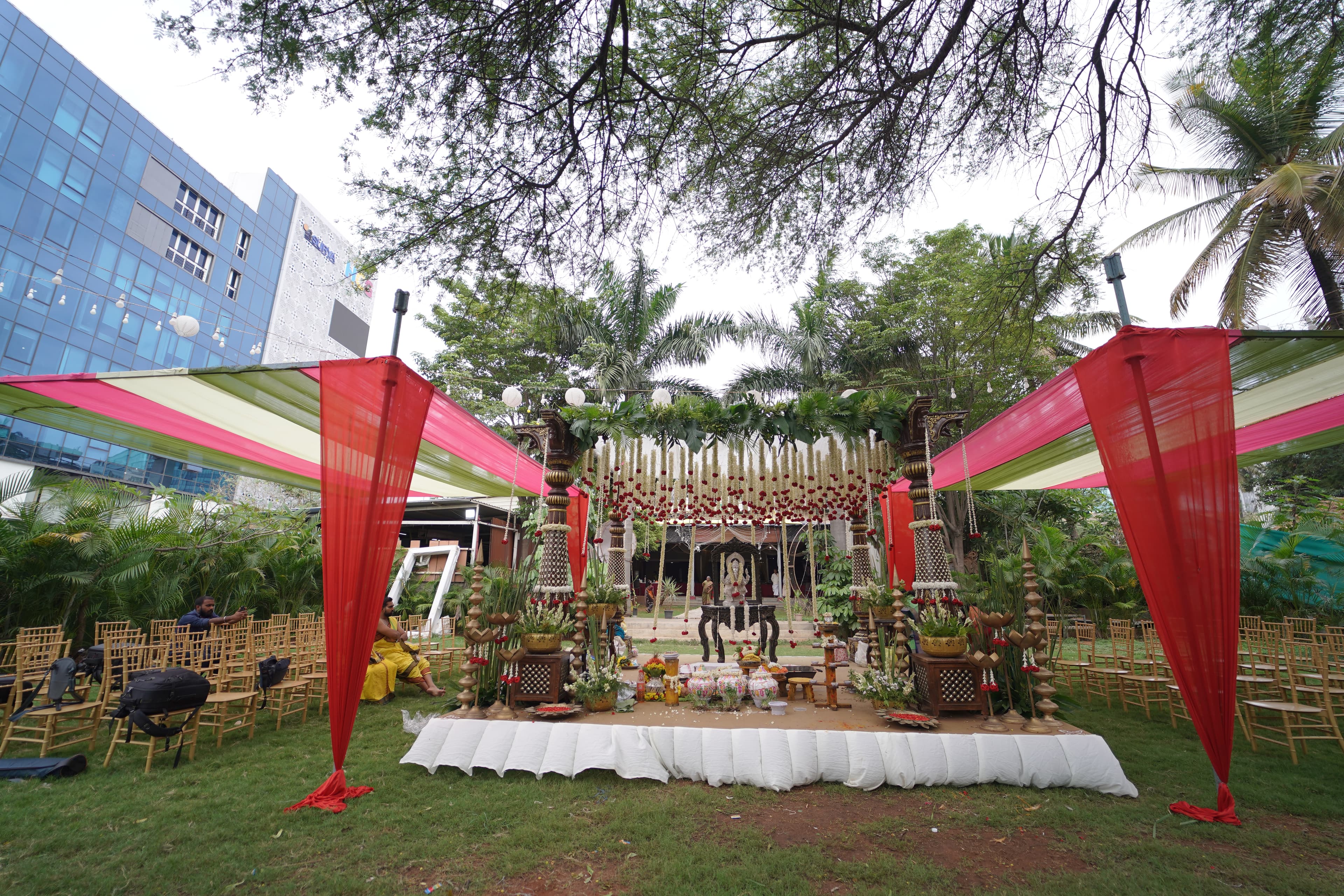 Open lawn gazebo seating