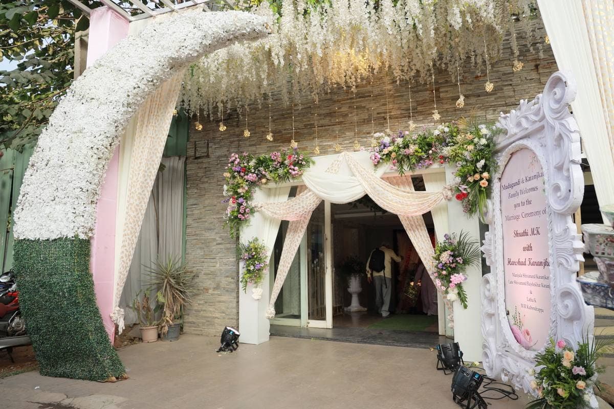 Floral entrance installation